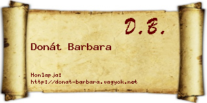 Donát Barbara névjegykártya